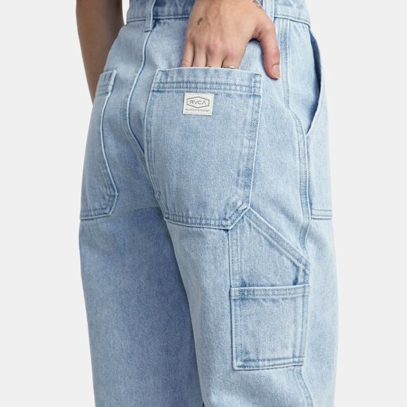 RVCA Recession Denim Straight Leg Jeans in Light Wash, Size 24 - Picture 8 of 14